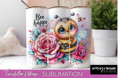 Bee Tumbler Wrap, Inspirational Quote Tumbler Sublimation