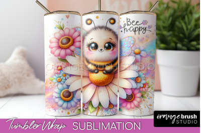 Bee Tumbler Wrap, Inspirational Quote Tumbler Sublimation