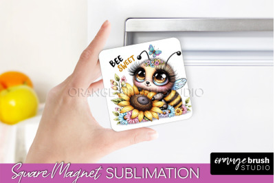 Bee Magnet Sublimation - Cute Bee Quote Magnet Design