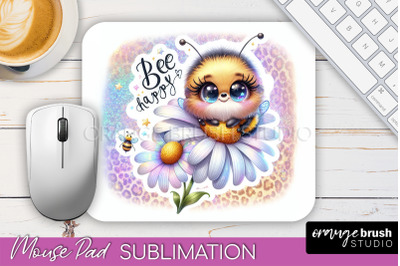 Cute Bee Mouse Pad, Inspirational Quote Sublimation Mousepad