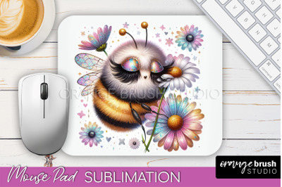 Cute Bee Mouse Pad, Inspirational Quote Sublimation Mousepad