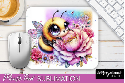 Cute Bee Mouse Pad, Inspirational Quote Sublimation Mousepad