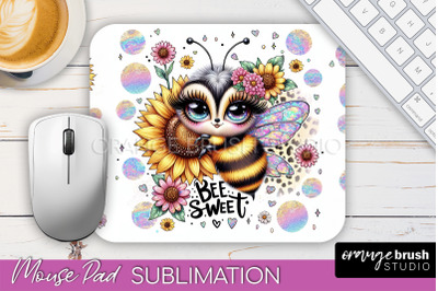 Cute Bee Mouse Pad, Inspirational Quote Sublimation Mousepad