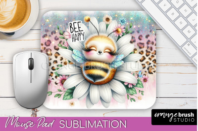 Cute Bee Mouse Pad, Inspirational Quote Sublimation Mousepad