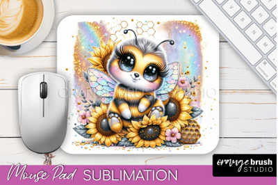 Cute Bee Mouse Pad, Inspirational Quote Sublimation Mousepad