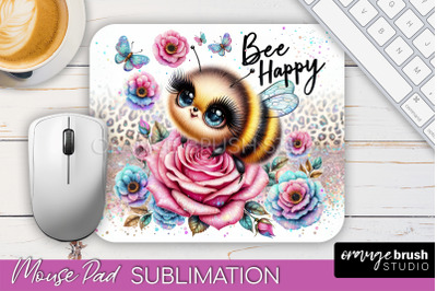 Cute Bee Mouse Pad, Inspirational Quote Sublimation Mousepad