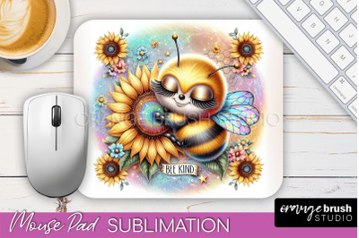 Cute Bee Mouse Pad, Inspirational Quote Sublimation Mousepad