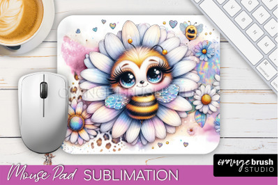 Cute Bee Mouse Pad, Inspirational Quote Sublimation Mousepad