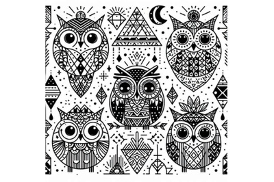 Cute owl lineart