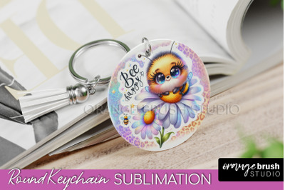 Bee Keychain - Summer Keychain Sublimation - Cute Bee