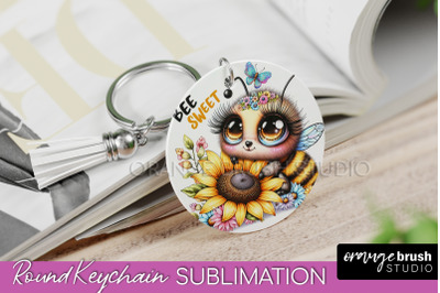 Bee Keychain - Summer Keychain Sublimation - Cute Bee