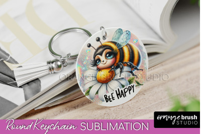 Bee Keychain - Summer Keychain Sublimation - Cute Bee