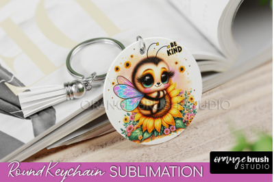 Bee Keychain - Summer Keychain Sublimation - Cute Bee