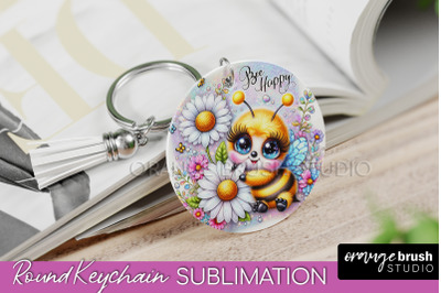 Bee Keychain - Summer Keychain Sublimation - Cute Bee