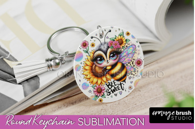 Bee Keychain - Summer Keychain Sublimation - Cute Bee