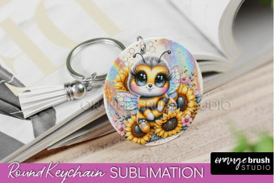 Bee Keychain - Summer Keychain Sublimation - Cute Bee