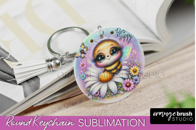 Bee Keychain - Summer Keychain Sublimation - Cute Bee