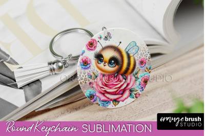 Bee Keychain - Summer Keychain Sublimation - Cute Bee