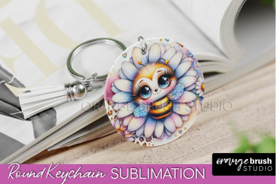 Bee Keychain - Summer Keychain Sublimation - Cute Bee