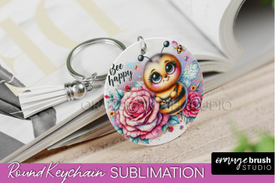 Bee Keychain - Summer Keychain Sublimation - Cute Bee