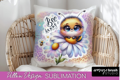 Bee Pillow Cover - Summer Pillow Sublimation - Bee Quote