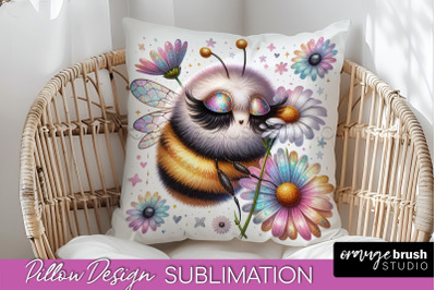 Bee Pillow Cover - Summer Pillow Sublimation - Bee Quote