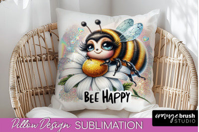 Bee Pillow Cover - Summer Pillow Sublimation - Bee Quote