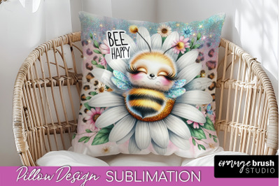 Bee Pillow Cover - Summer Pillow Sublimation - Bee Quote