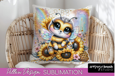 Bee Pillow Cover - Summer Pillow Sublimation - Bee Quote