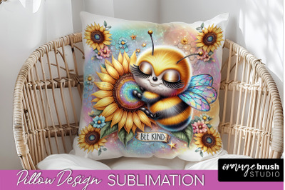 Bee Pillow Cover - Summer Pillow Sublimation - Bee Quote