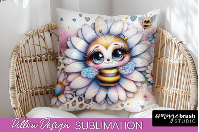 Bee Pillow Cover - Summer Pillow Sublimation - Bee Quote