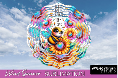 Bee Wind Spinner - Summer Flowers Spinner Sublimation