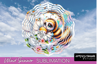 Bee Wind Spinner - Summer Flowers Spinner Sublimation