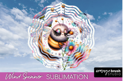 Bee Wind Spinner - Summer Flowers Spinner Sublimation