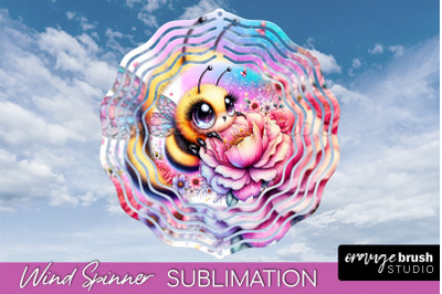 Bee Wind Spinner - Summer Flowers Spinner Sublimation