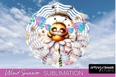 Bee Wind Spinner - Summer Flowers Spinner Sublimation