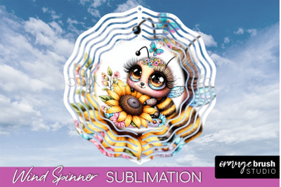 Bee Wind Spinner - Summer Flowers Spinner Sublimation