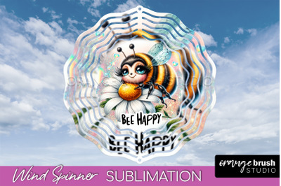 Bee Wind Spinner - Summer Flowers Spinner Sublimation