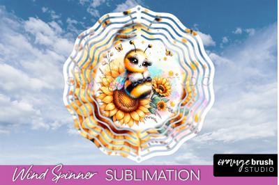 Bee Wind Spinner - Summer Flowers Spinner Sublimation