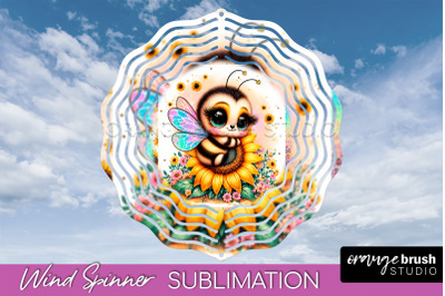 Bee Wind Spinner - Summer Flowers Spinner Sublimation