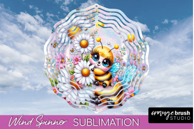 Bee Wind Spinner - Summer Flowers Spinner Sublimation