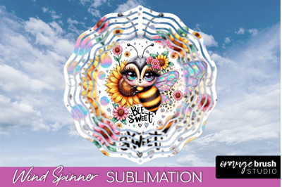 Bee Wind Spinner - Summer Flowers Spinner Sublimation