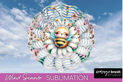 Bee Wind Spinner - Summer Flowers Spinner Sublimation