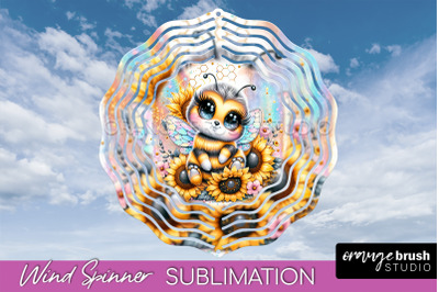 Bee Wind Spinner - Summer Flowers Spinner Sublimation