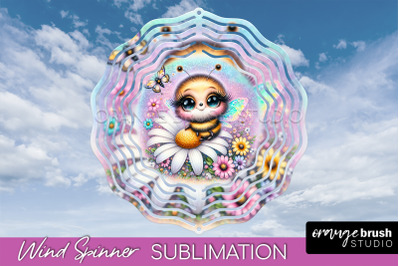 Bee Wind Spinner - Summer Flowers Spinner Sublimation