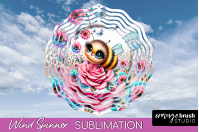 Bee Wind Spinner - Summer Flowers Spinner Sublimation