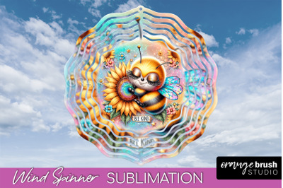 Bee Wind Spinner - Summer Flowers Spinner Sublimation