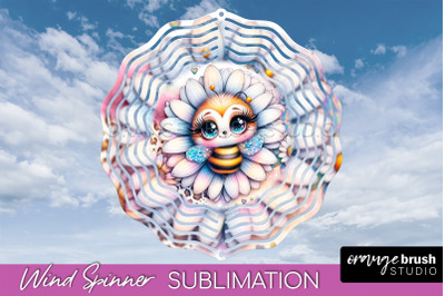 Bee Wind Spinner - Summer Flowers Spinner Sublimation