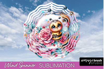 Bee Wind Spinner - Summer Flowers Spinner Sublimation