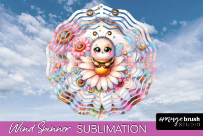 Bee Wind Spinner - Summer Flowers Spinner Sublimation